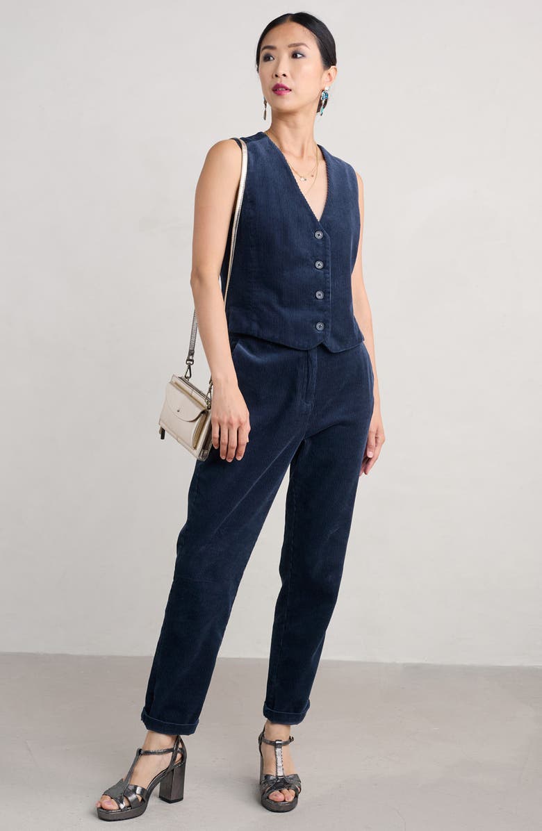 Seasalt Cornwall Pinpoint Organic Cotton Corduroy Vest, Alternate, color, Maritime