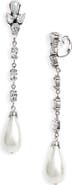 Saint Laurent Pendant Rhinestone & Faux Pearl Clip-On Earrings