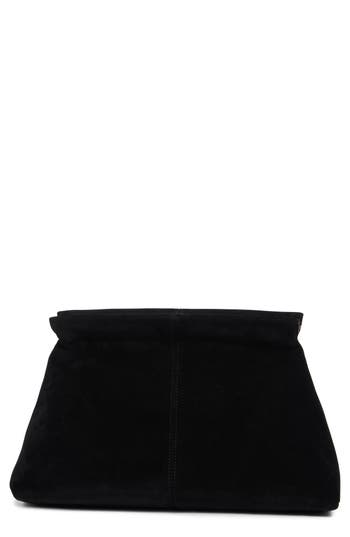 Bcbg Faux Suede Clutch In Black