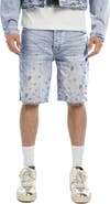 PURPLE BRAND Mono Stars Tufted Denim Shorts