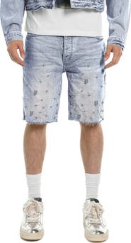PURPLE BRAND Mono Stars Tufted Denim Shorts