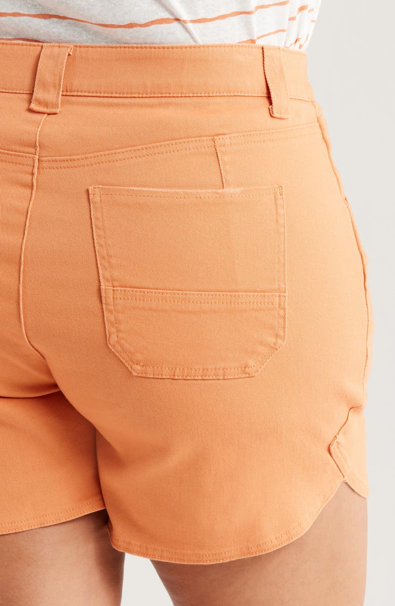 Wit & Wisdom Skyrise High Waist Dolphin Hem Denim Shorts, Alternate, color, Autumn Sunset