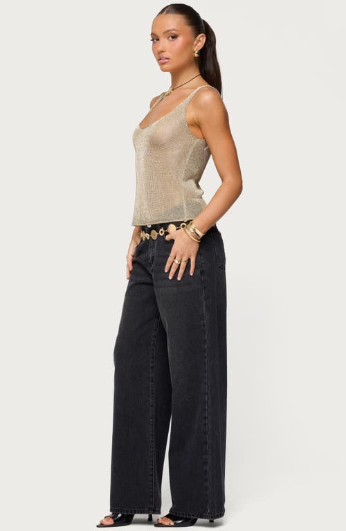 Edikted Ery Low Rise Wide Leg Jeans In Black