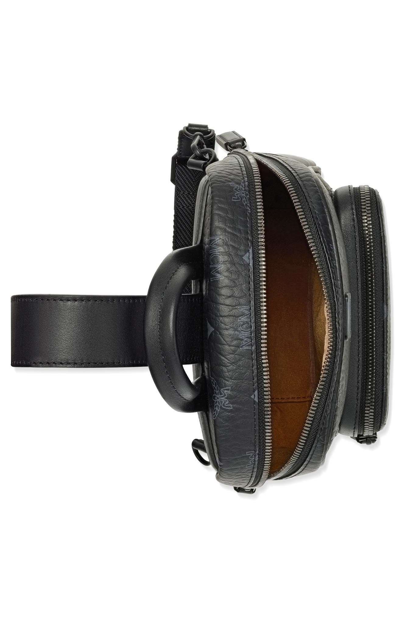 MCM Small Aren Coated Canvas Sling Bag, Alternate, color, 