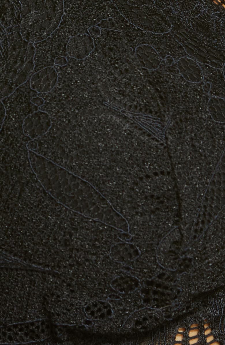 Fleur't Belle Époque Lace T-Back Bralette, Alternate, color, Black