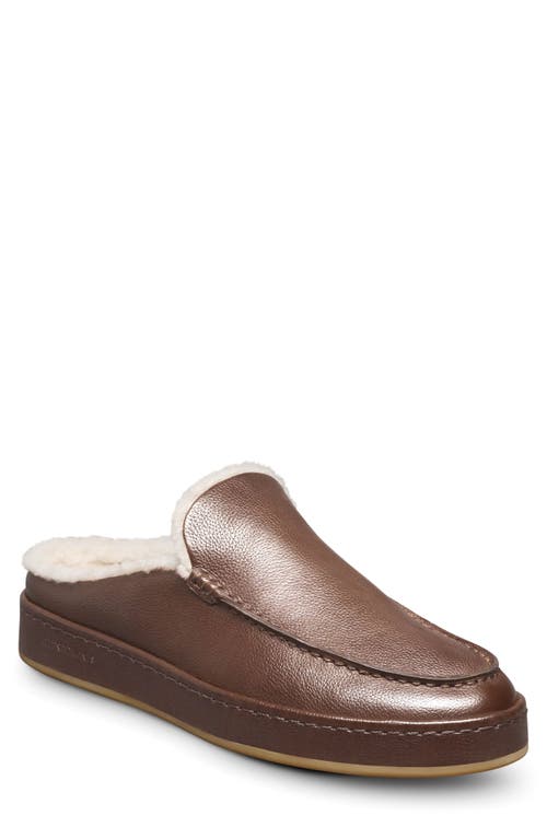 Allen Edmonds Bowen Genuine Shearling Lined Mule Slipper In Brown