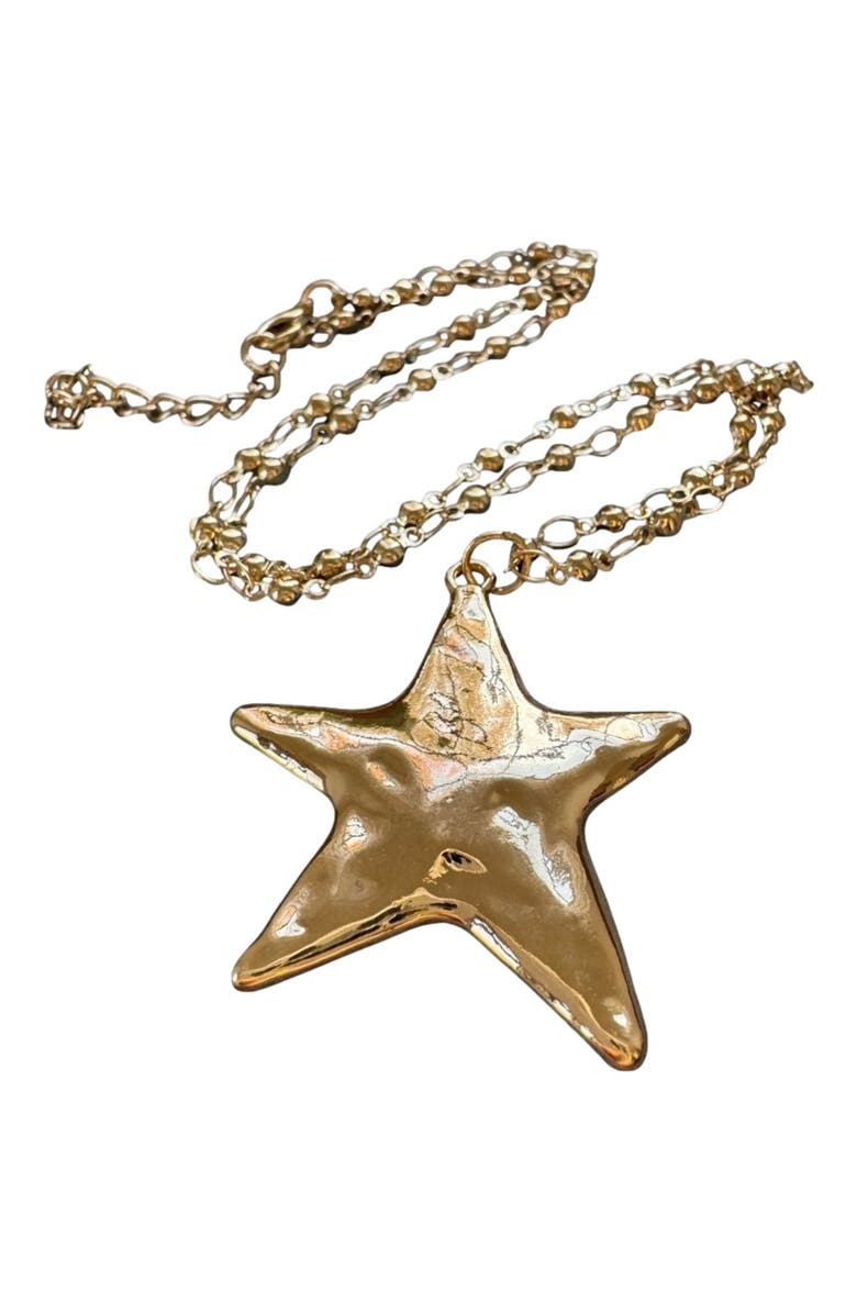 Erin McDermott Jewelry Textured Star Necklace, Main, color, 