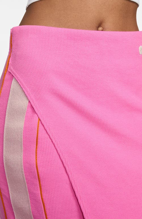Nike Sportswear High Waist Rib Midi Skirt In Pink