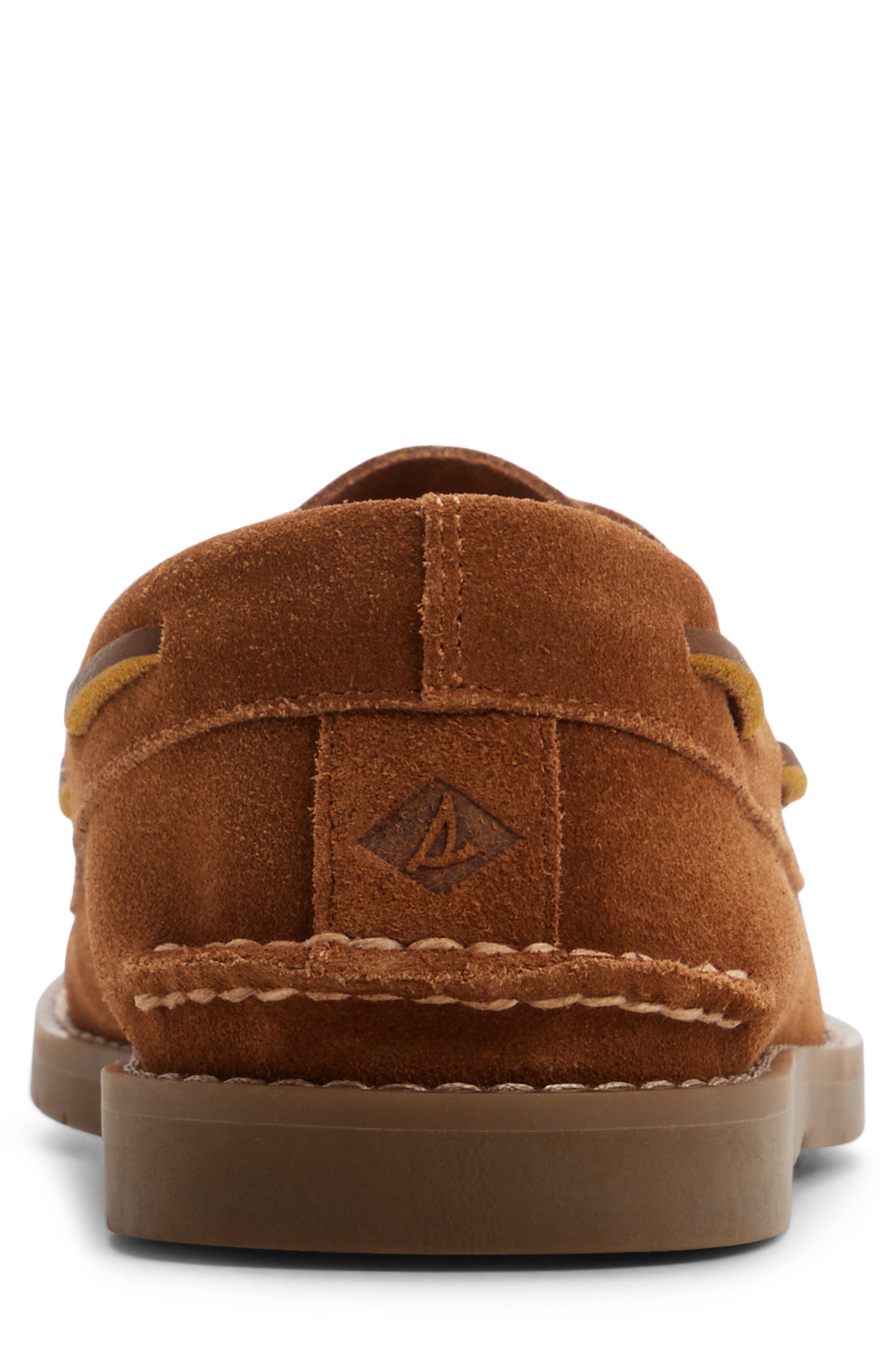 Authentic Original 2-Eye Ripple Boat Shoe, Alternate, color, DARK BROWN