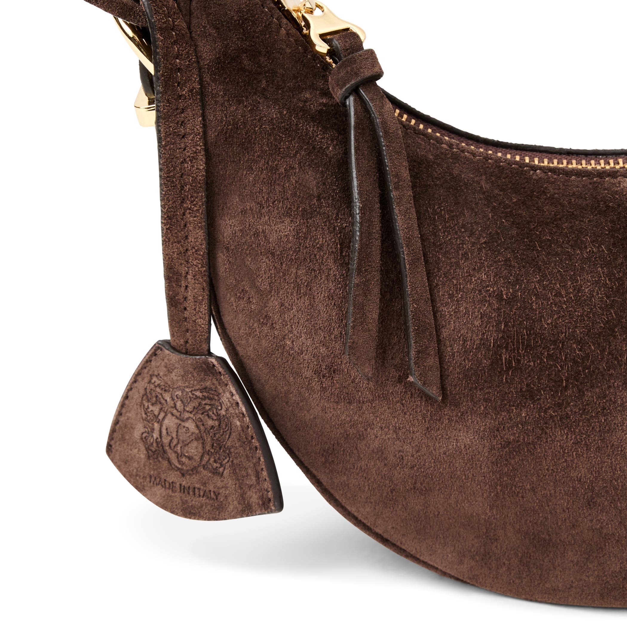 Marta Crescent Bag, Alternate, color, DEEP BROWN STUD