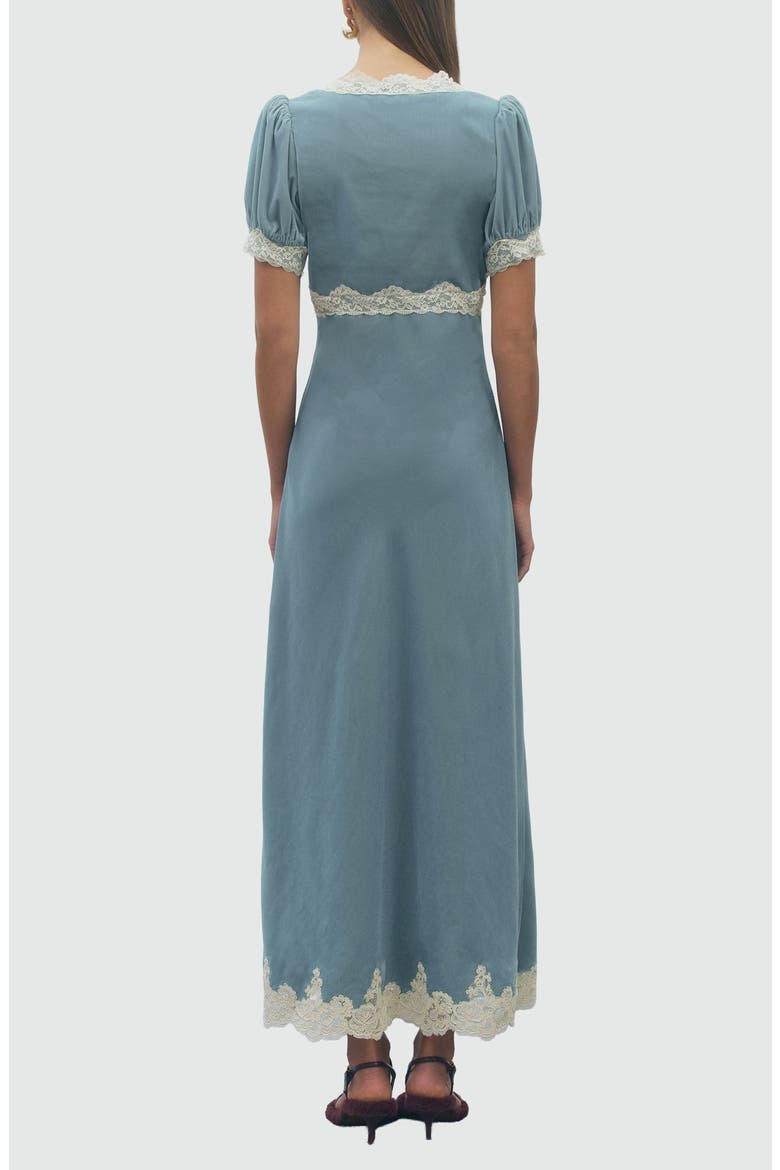 Sabrina Lace Trim Maxi Dress, Alternate, color, TEAL