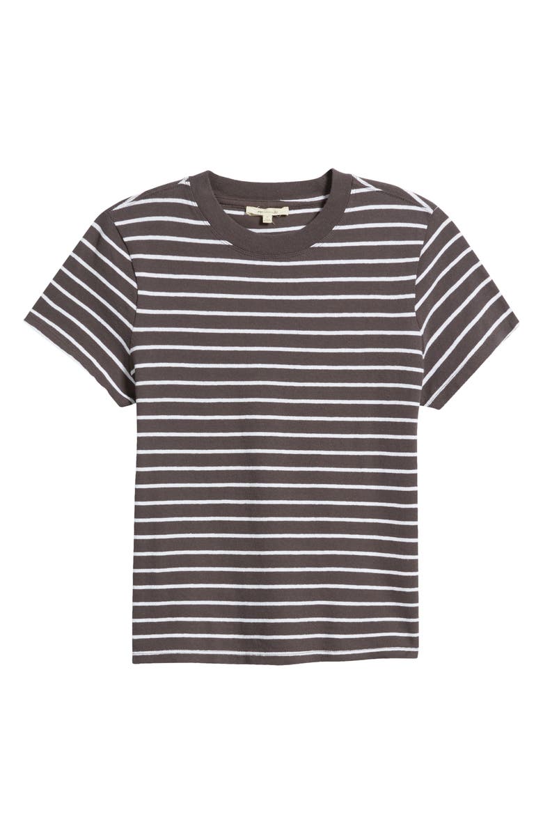 Madewell Stripe Relaxed Cotton Jersey T-Shirt, Main, color, Chocolate Plum