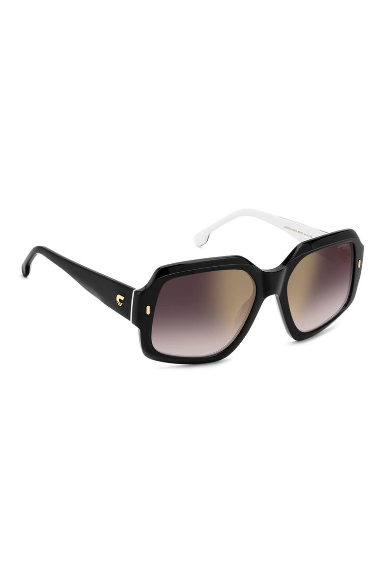 56mm Gradient Square Sunglasses, Alternate, color, BLACK WHITE/ GDSP BURSF