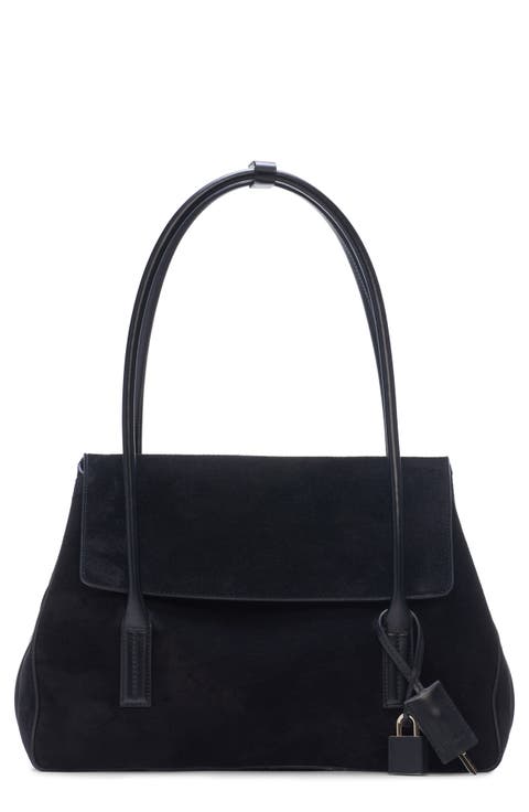 Medium Eclipse Suede Shoulder Bag