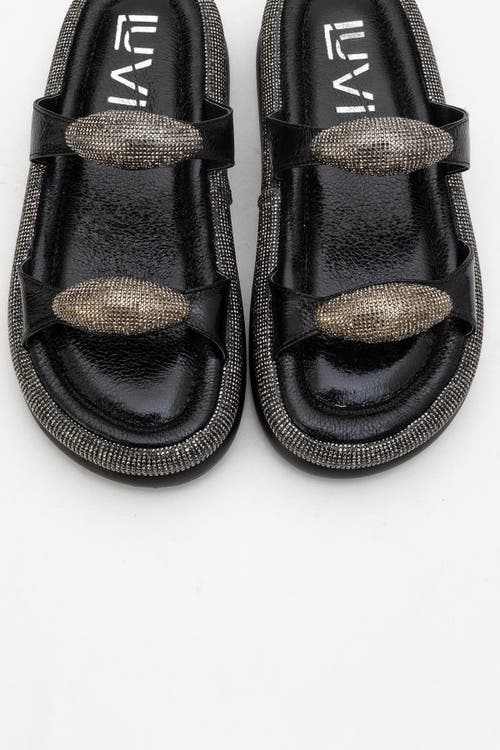 Prologue Shoes Finery Embellished Platform Slide In Black