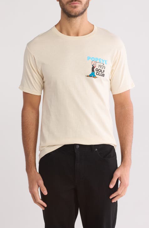 Popeye Gold Cotton Graphic T-Shirt