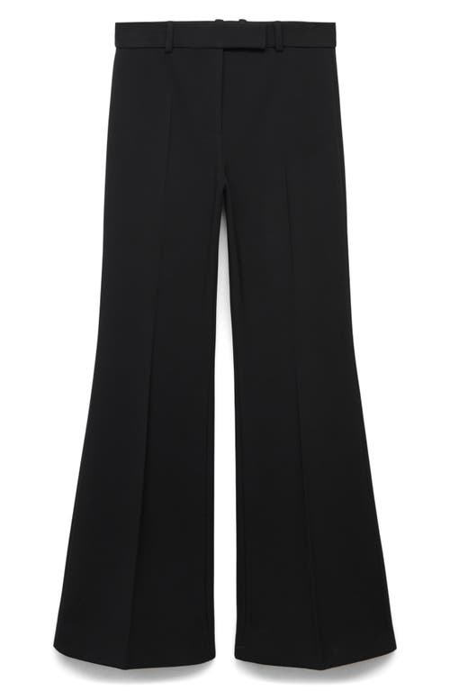 Mango Flare Leg Pants In Black