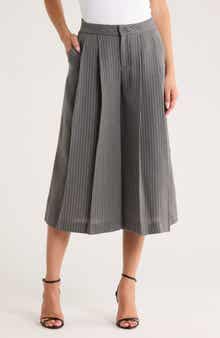 L'AGENCE Mahalia Pinstripe Wide Leg Culotte Pants