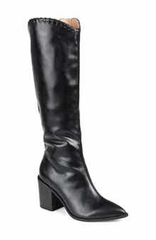 Journee Collection Daria Whipstitch Tall Vegan Leather Western Boot