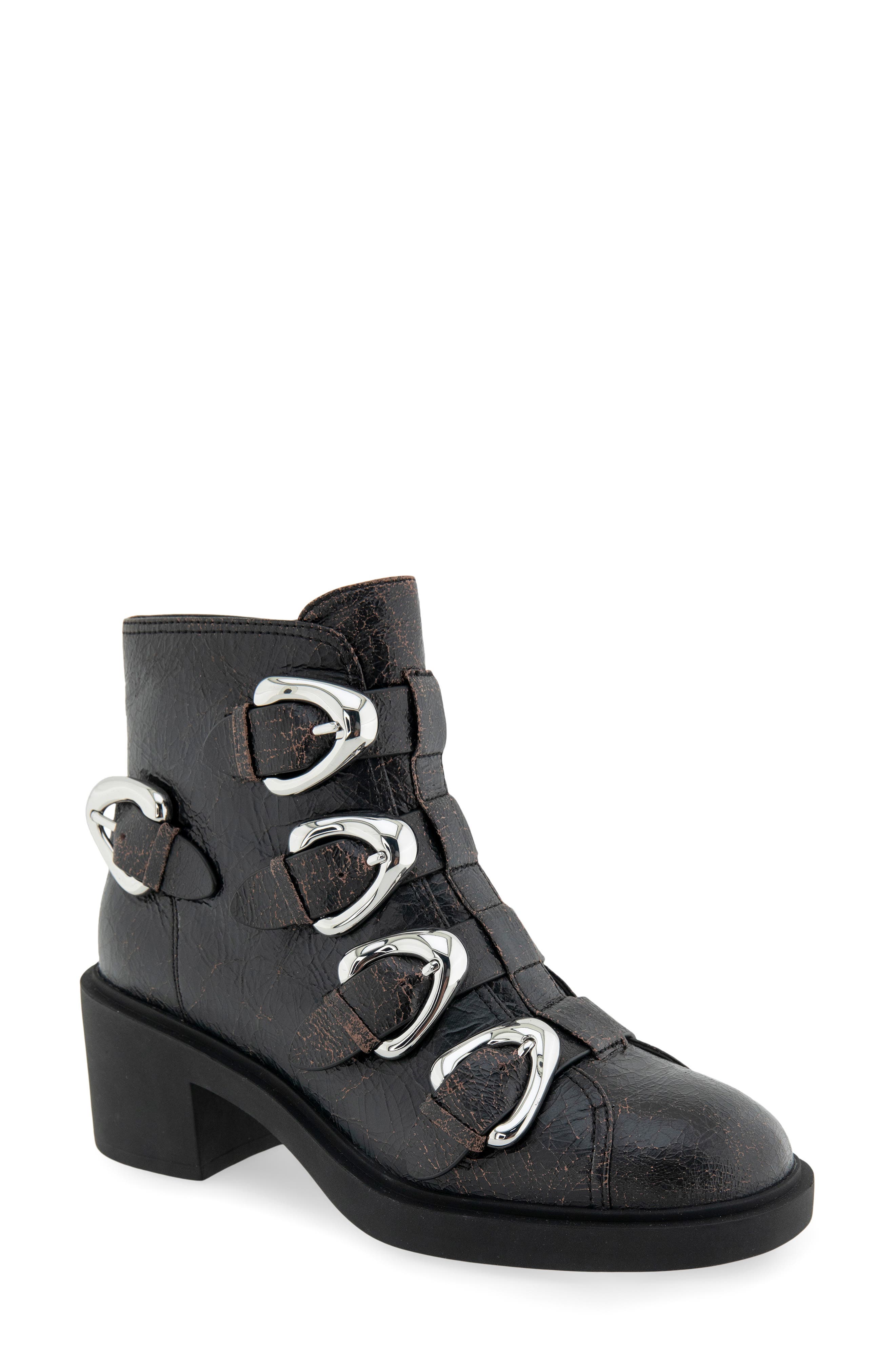 Gavyn Bootie, Main, color, BLACK CRACKLED LEATHER