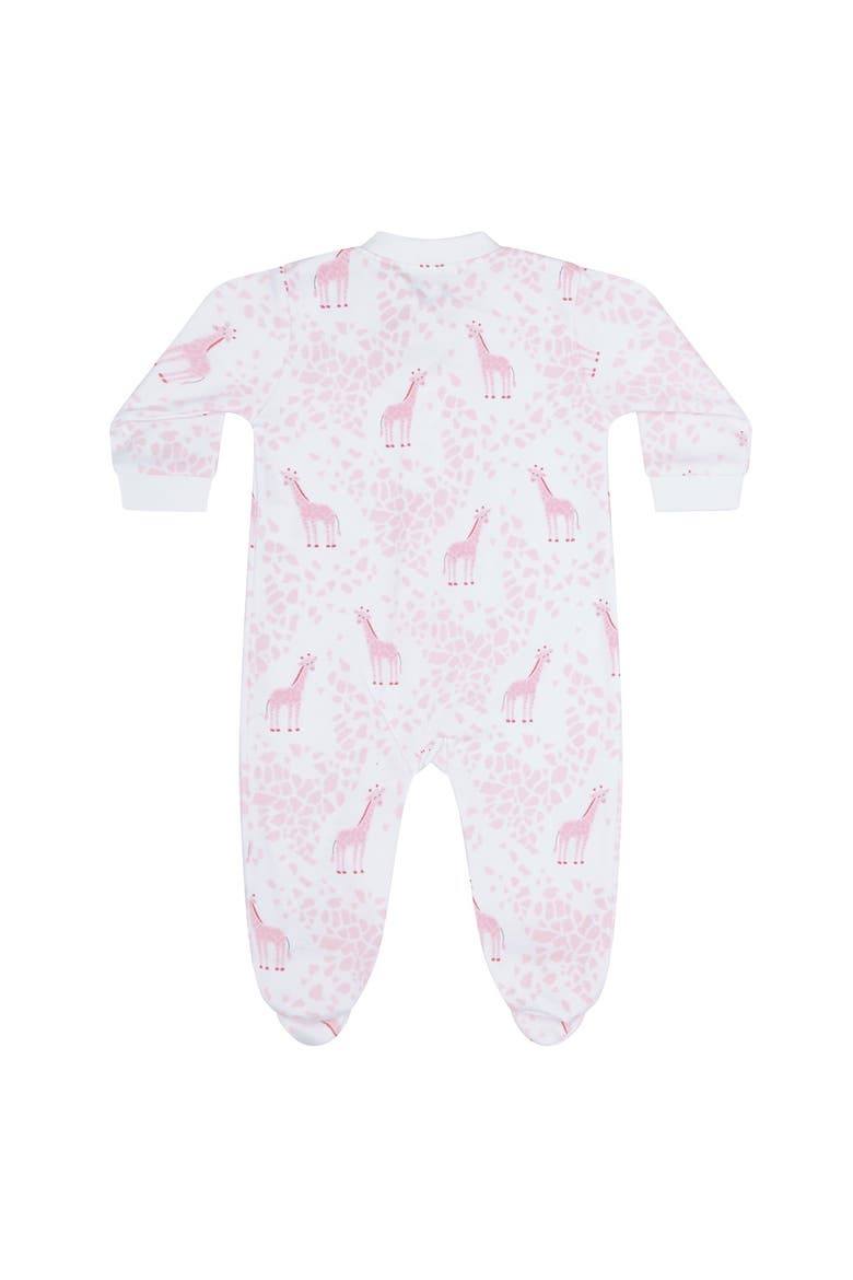 Pink Giraffe Print Zipper Footie - Baby, Alternate, color, Pink