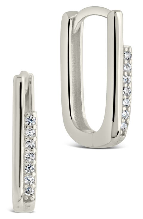 CZ Pavé Hoop Earrings