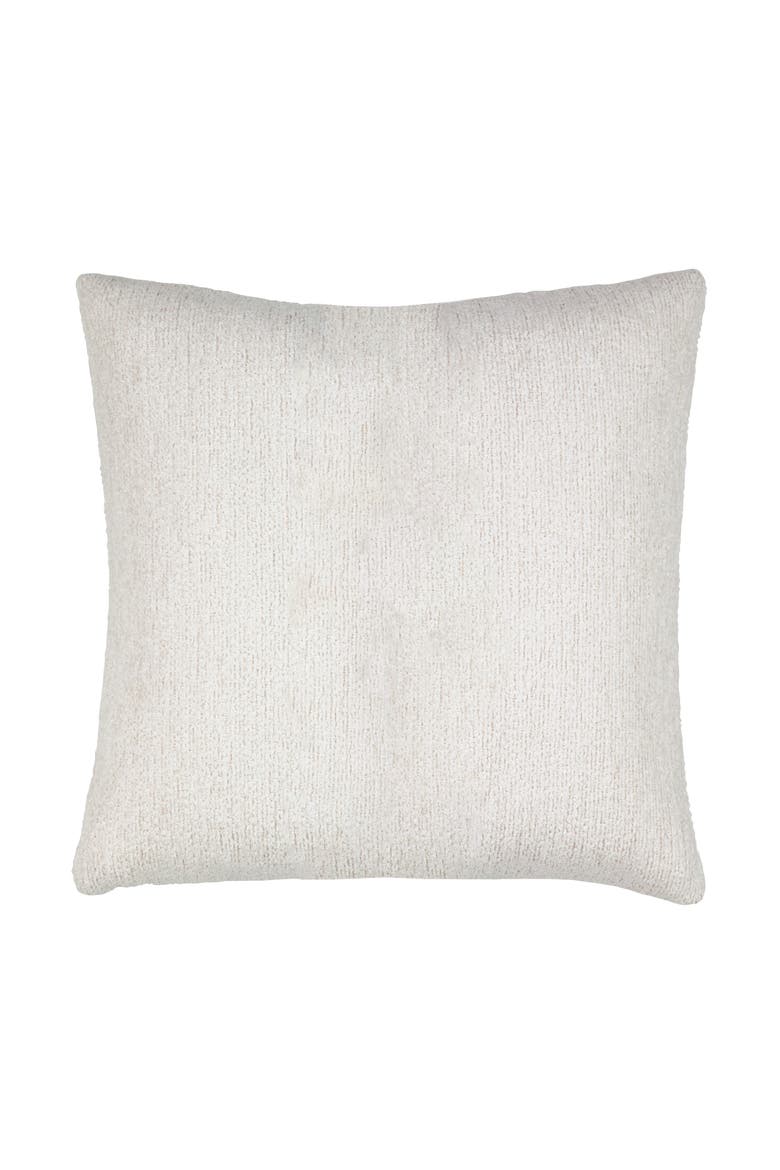 Distinct Oyster Hand Macrame & Chenille Indoor & Outdoor Woven Accent Pillow, Alternate, color, Oyster