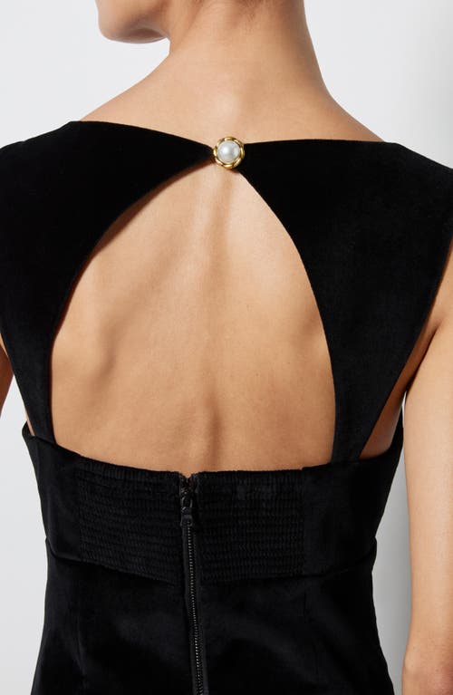 Alice And Olivia Taylum Sleeveless Velvet Mini Dress In Black