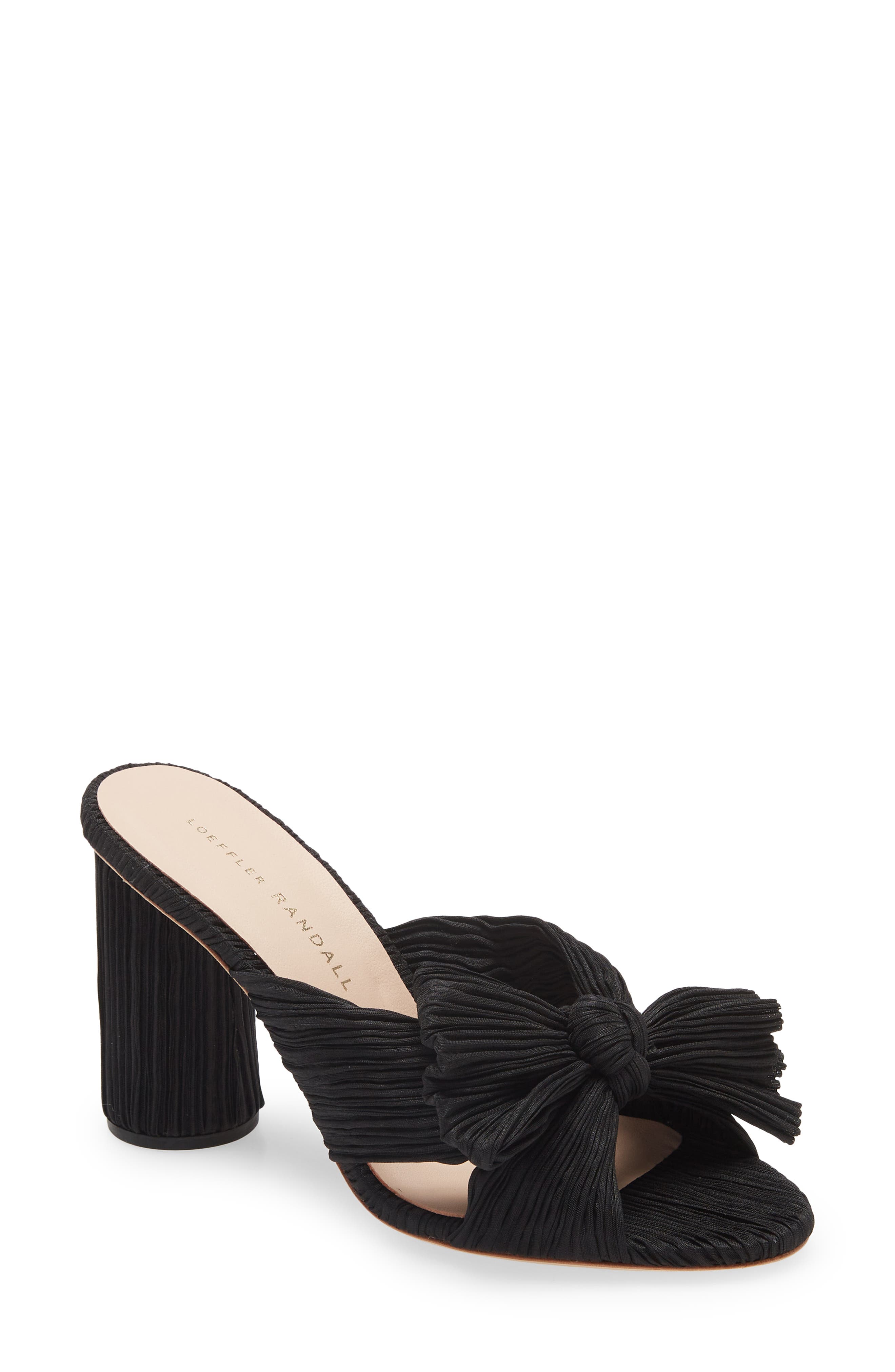 Loeffler Randall Penny Knotted Lamé Sandal, Main, color, Black