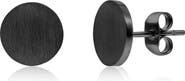 BLACKJACK Men's Brushed Round Stud Earrings