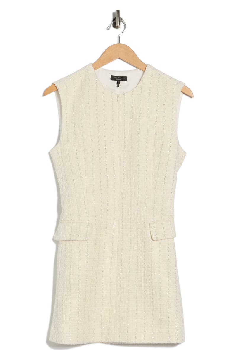 rag & bone Roslyn Tweed Shift Minidress, Alternate, color, Silver