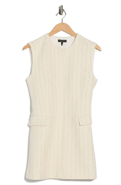 Rag & Bone Roslyn Tweed Shift Minidress In White