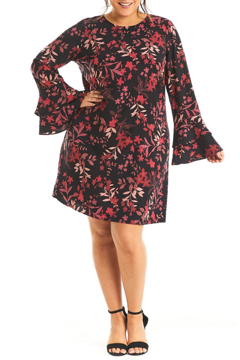 Dark Musk Long Sleeve Dress, Main, color, PRINT