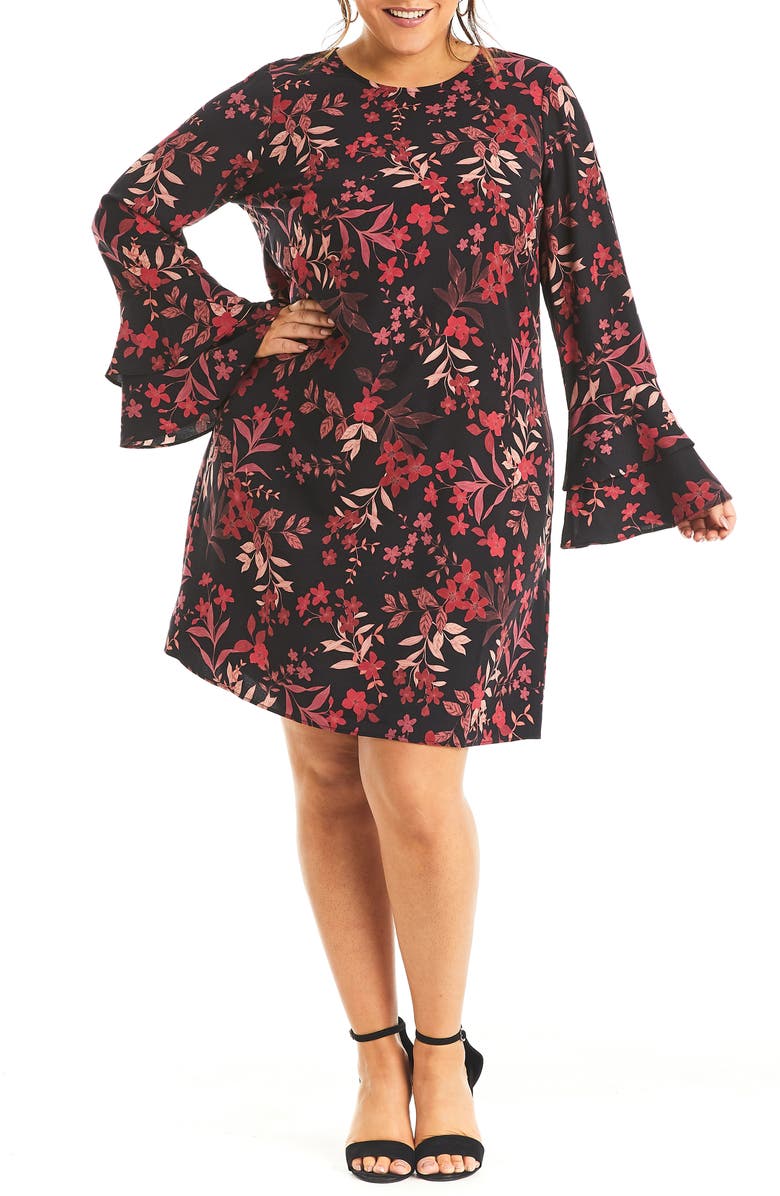 Estelle Dark Musk Long Sleeve Dress, Main, color,