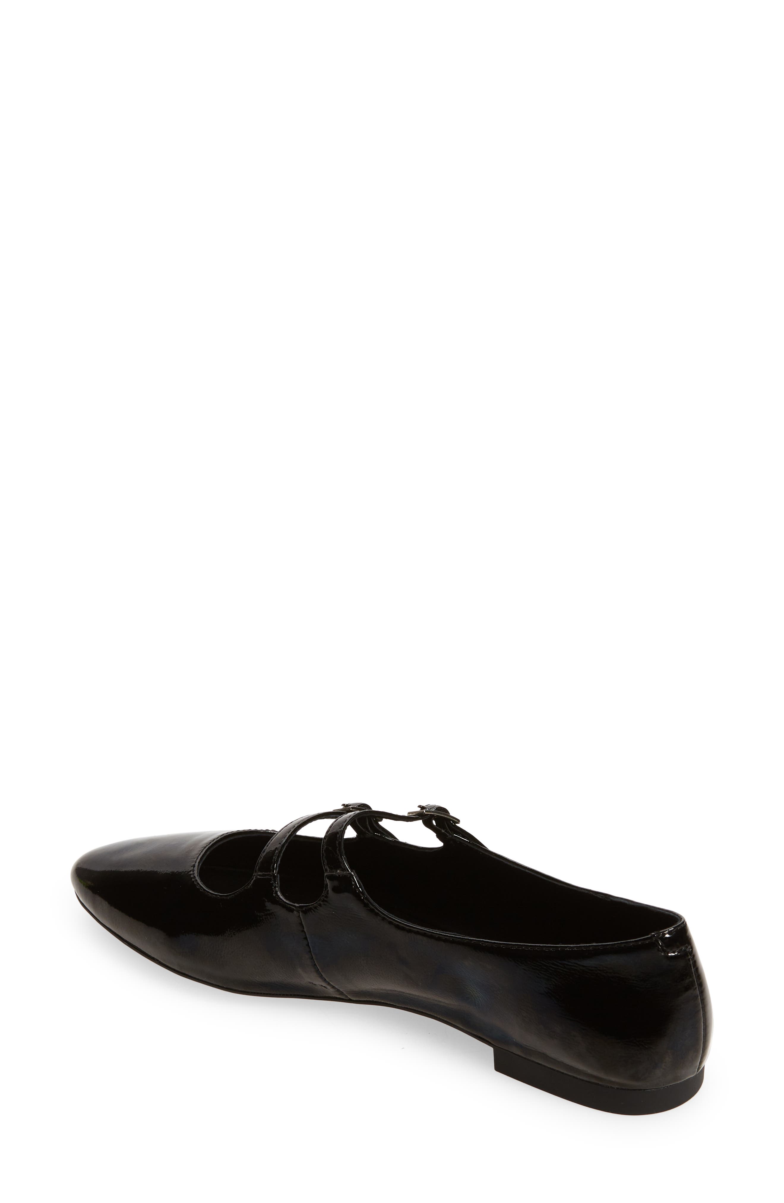 Satine Double Strap Mary Jane Flat, Alternate, color, BLACK