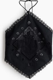 H&M Lace-detail Halterneck Top