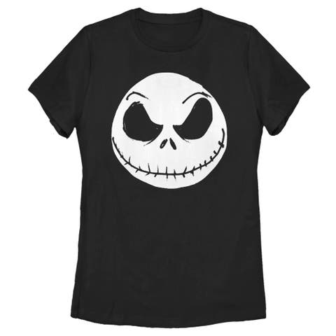 Women's The Nightmare Before Christmas Halloween Jack Skellington Big Face  Graphic T-Shirt