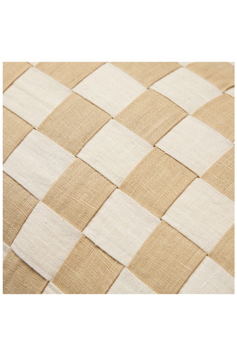 Woven Stripe Accent Pillow, Alternate, color, SAND/ WHITE