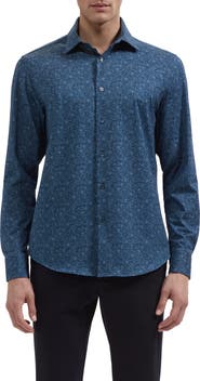 Bugatchi James OoohCotton® Flower Print Button-Up Shirt