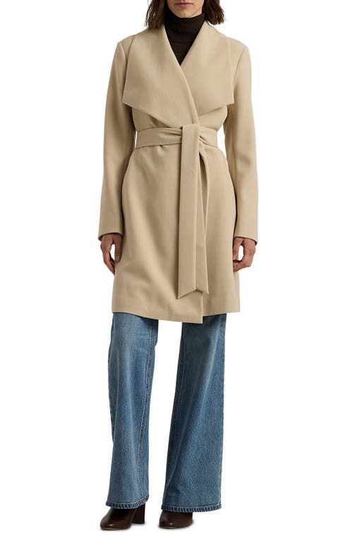 Ralph Lauren Lauren  Drape Front Crepe Jacket In Neutral