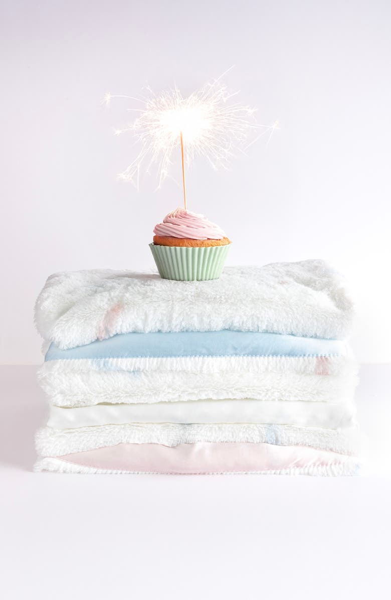 Little Giraffe Luxe Sprinkles Faux Fur Baby Blanket, Alternate, color, Pink