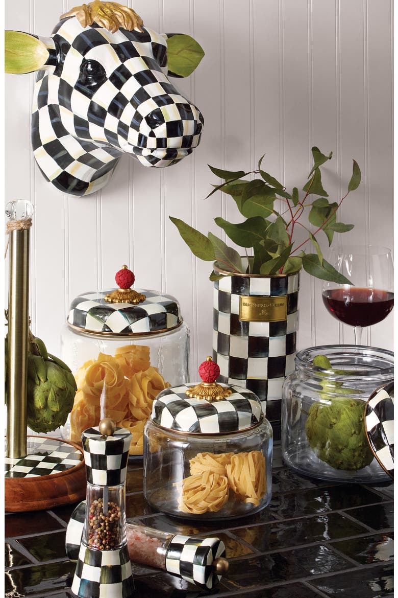 Courtly Check Small Kitchen Canister, Alternate, color, BLACK/ WHITE