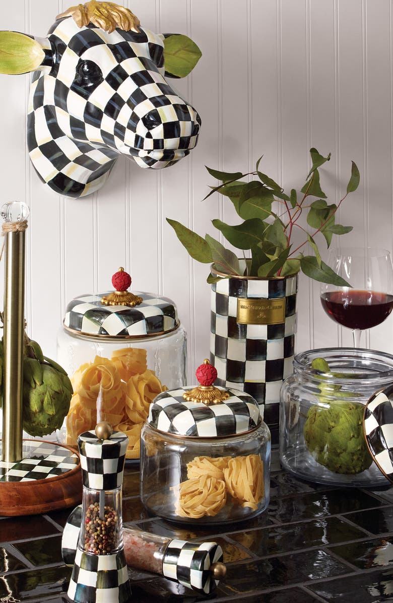MACKENZIE CHILDS Courtly Check Small Kitchen Canister, Alternate, color,
