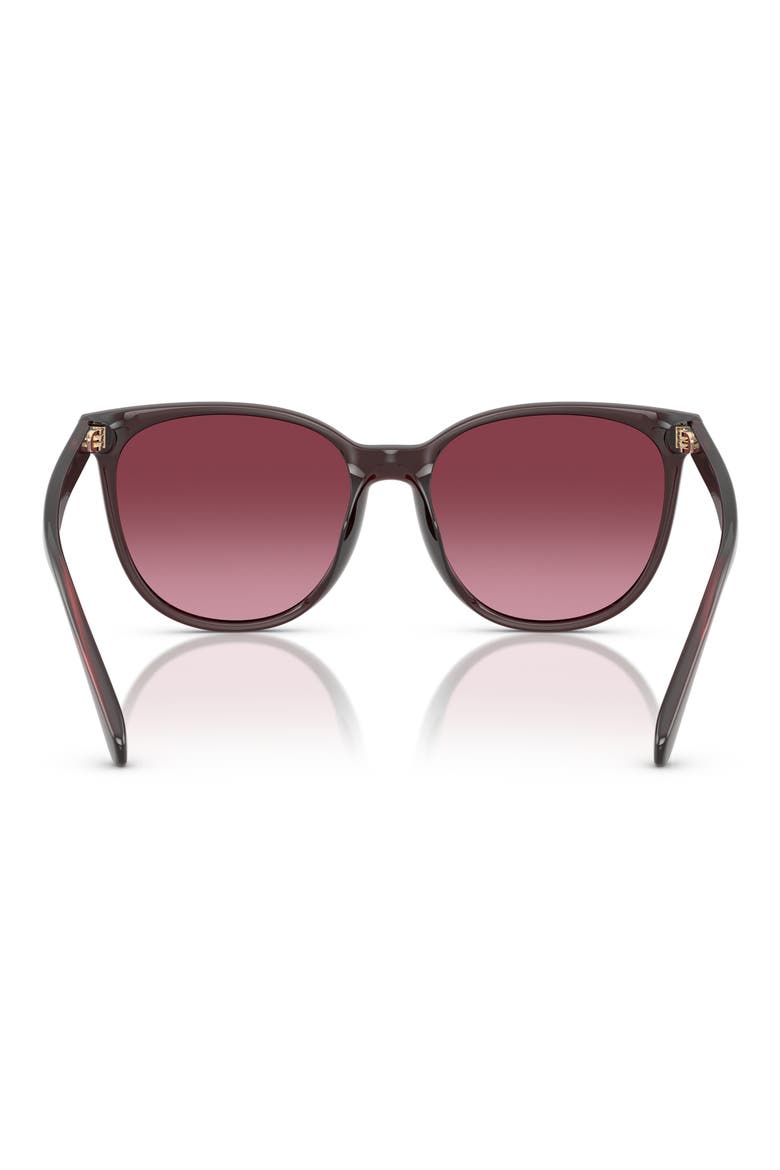57mm Gradient Round Sunglasses, Alternate, color, MILKY MERLOT / MERLOT GRADIENT
