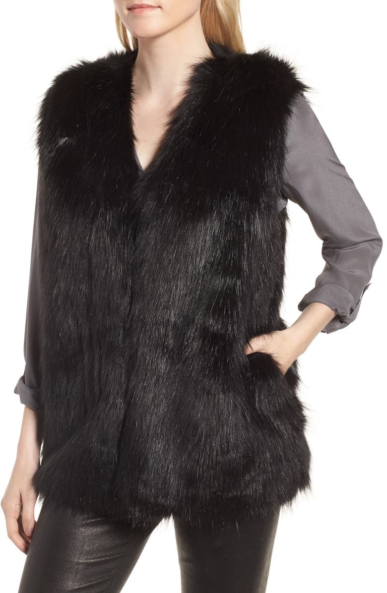 Sole Society Faux Fur Vest, Alternate, color,