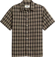 925 Originals Office Woven Check Short Sleeve Cotton Button-Up Shirt