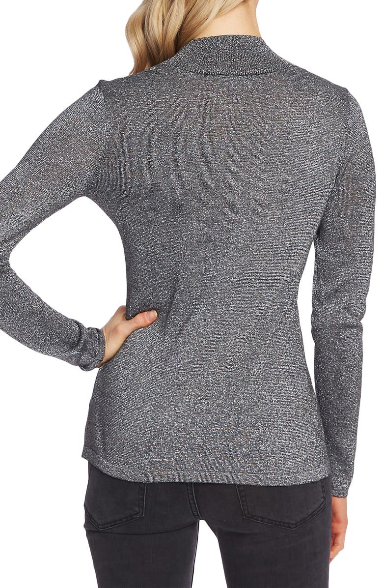 Vince Camuto Metallic Mock Neck Sweater, Alternate, color, 