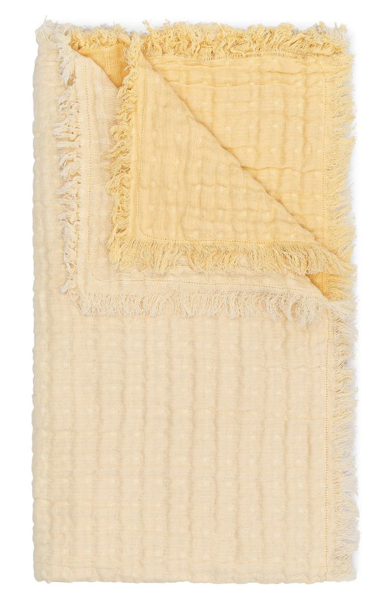 CRANE BABY Ombré Cotton Muslin Blanket, Main, color, Yellow