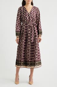 Sam Edelman Geo Print Long Sleeve Dress