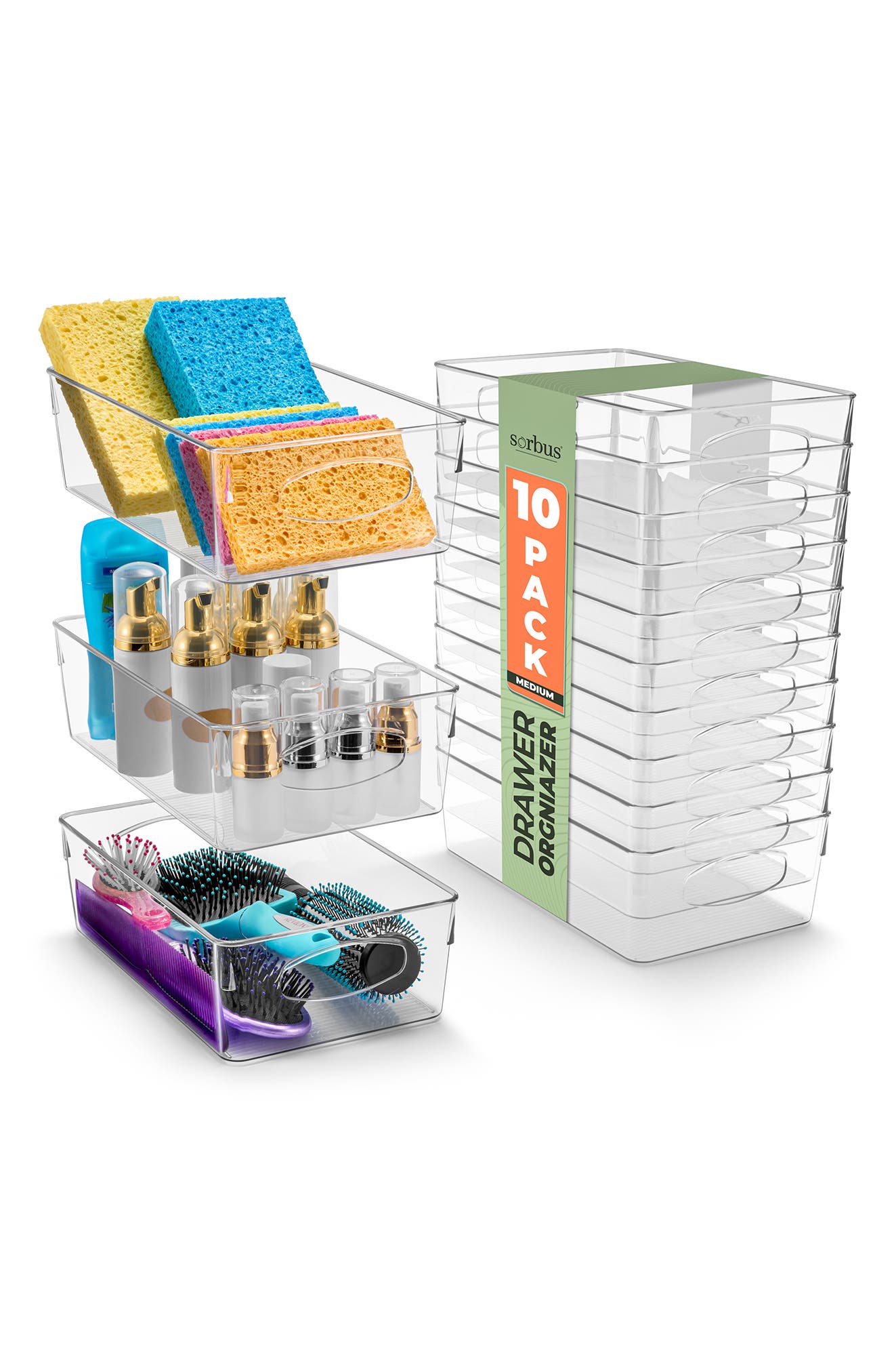 SORBUS 10-Pack Medium Storage Bins